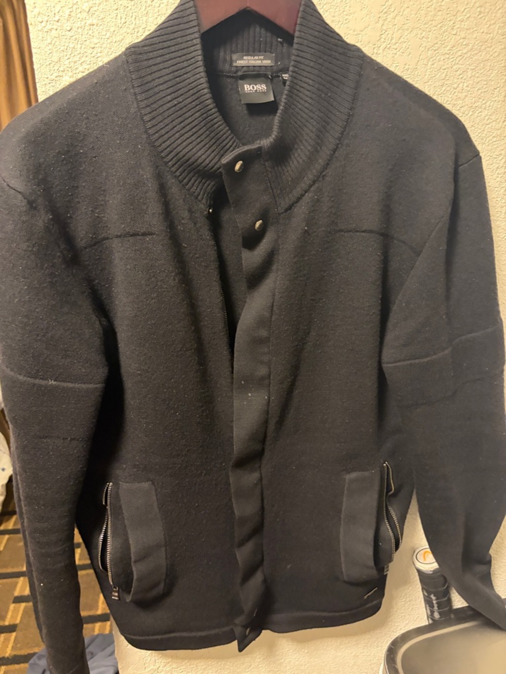 BOSS Men's Black Lightweight Shirt Jacket